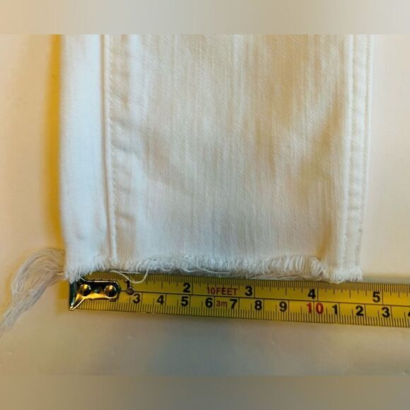 Madewell 10" High-Rise Skinny Jeans Sz 26 White Distressed Knee/Ankles - Picture 8 of 10